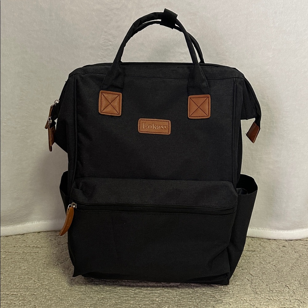 Lokass Black 15.6” Laptop Backpack Bag